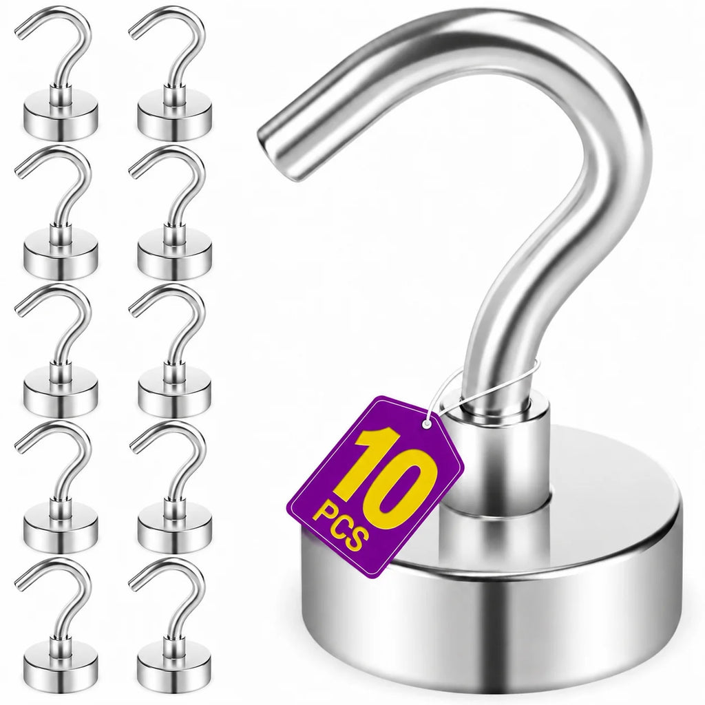 4/6/8 Pcs 30lb 0.47 inch Heavy Duty Strong Magnet Hooks for Refrigerator, Cruise Cabin, Grill, Kitchen, Garage, Office, Ceiling