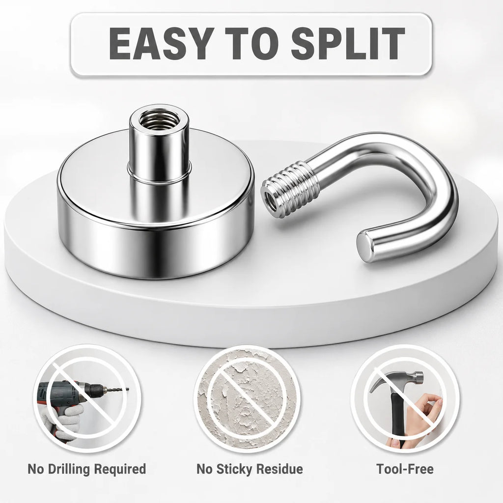 4/6/8 Pcs 30lb 0.47 inch Heavy Duty Strong Magnet Hooks for Refrigerator, Cruise Cabin, Grill, Kitchen, Garage, Office, Ceiling