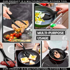 2 In 1 Flip Spatula Tongs Nylon Non Stick Kitchen Gadget Multifunctional EggPancake Fish Omelet French Toast Cooking Making Too