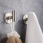 1pc, No Punching Self-Adhesive Hook, Stainless Steel Bathroom Hook, Bathroom Accessories Kitchen Organizer
