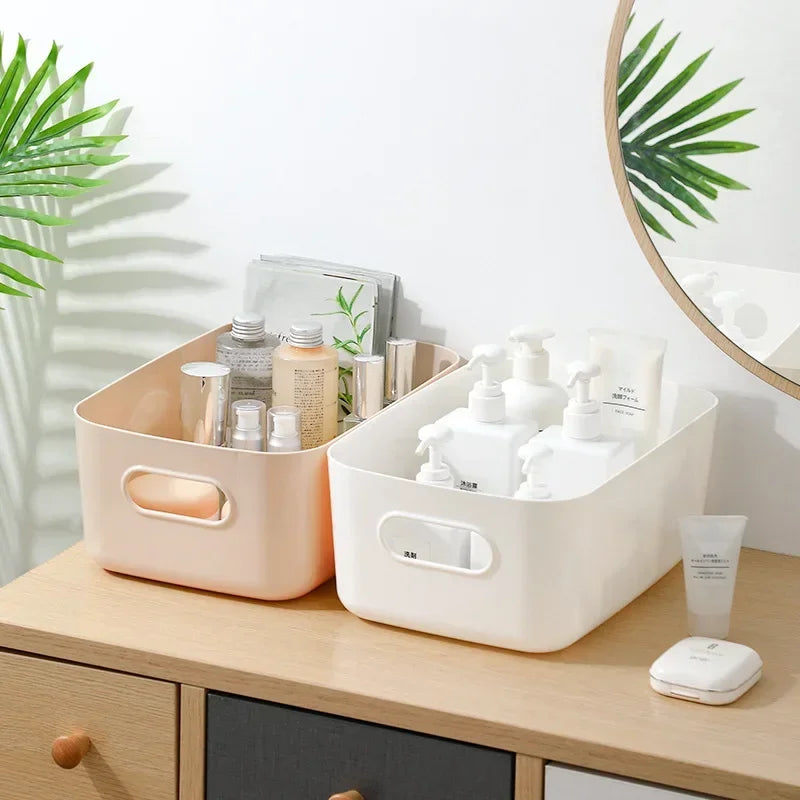 Desktop Storage Box Dormitory Sundries Plastic Cosmetic Storage Box Bathroom Kitchen Sorting Storage Basket Bins