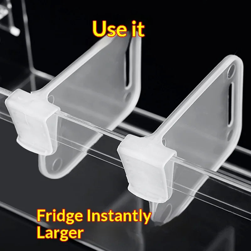 Adjustable Fridge Divider Clips Refrigerator Side Shelf Separator Space Saving Kitchen Organizer for Sauce Bottles Food Packets