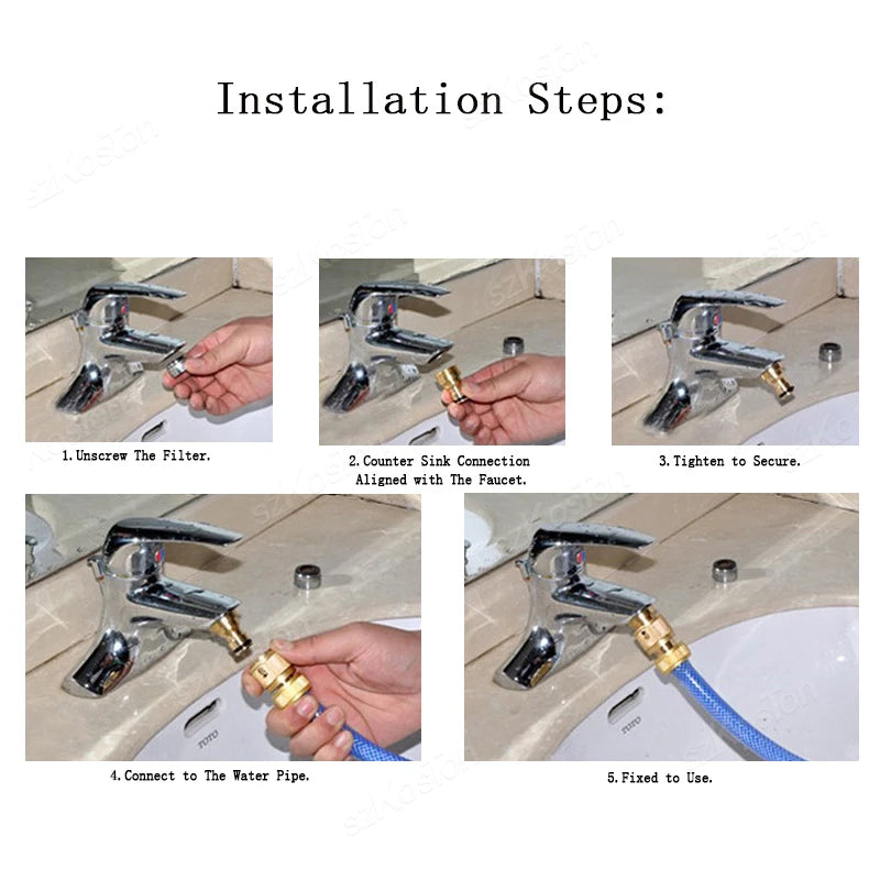 1/2/5PCS Universal Tap Kitchen Adapters Brass Faucet Watering Garden Tools Tap Connector Mixer Hose Adaptor Basin Accessories