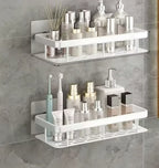 2PCS Bathroom Shelf Kitchen Storage Organizer ABS Shampoo Rack Shower Shelf Bathroom Accessories No Drill Shelf