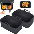2pc/1pc Air Fryer Silicone Tray Rectangle Oven Baking Basket Reusable Liner Insert Dish Fried Chicken for Airfryers Accessories
