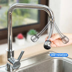 360° Rotatable Faucet Extender Dual Mode Water Saving Spray Head, Universal Pressure Sprayer Faucet Filter for Kitchen Bathroom