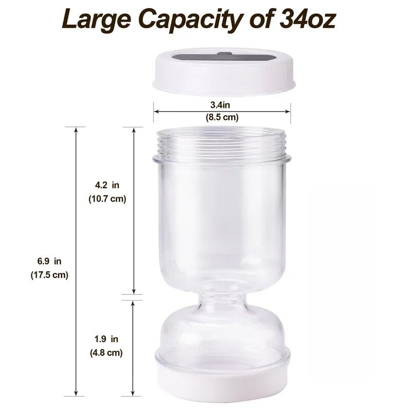 New Olive and Pickle Strainer Jar, Olive Container Hourglass Jar with Strainer Flip Pickle Container for Airtight Food Storage