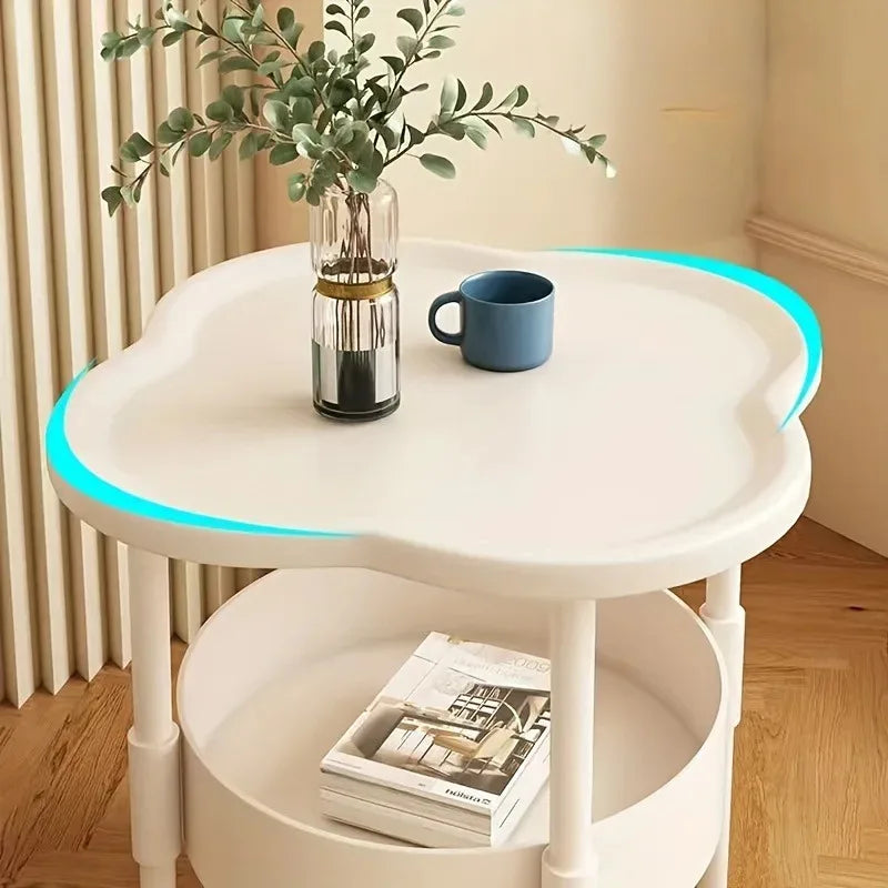 1pcs Four-Leaf Clover Sofa Side Several Bedroom Small Table Living Room Storage Table Creative Balcony Double Layer Coffee Table