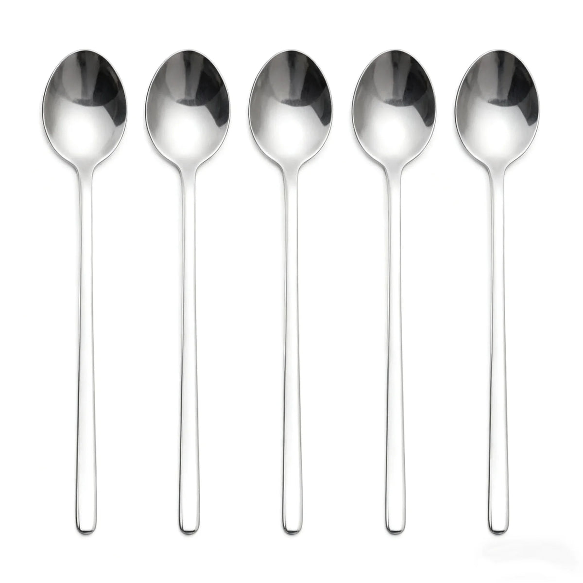 5Pcs  Coffee Spoons Stainless Steel SpoonsStainless Steel Spoons for Ice Cream, Long Handle Stirring Spoons, Kitchen Utensils