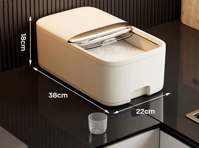Grain Storage Containers Sealed Rice Containers Large Capacity Sealed Jars with Graduated Measuring Cups for Storing Rice