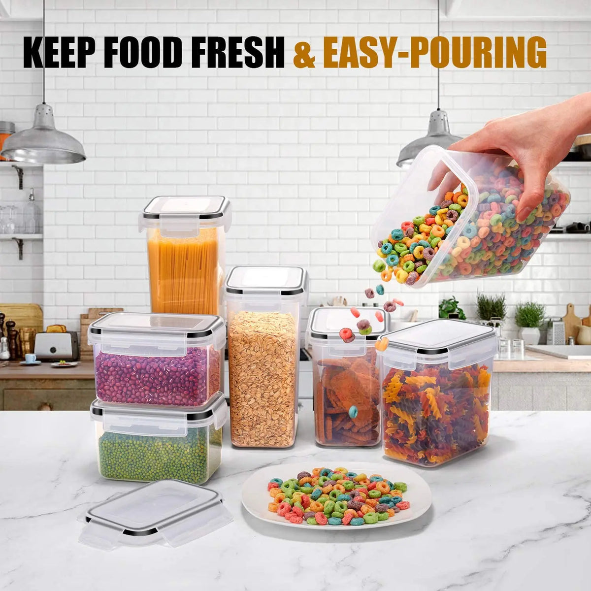 Food Storage Containers Set – 7-Piece BPA-Free Plastic Set