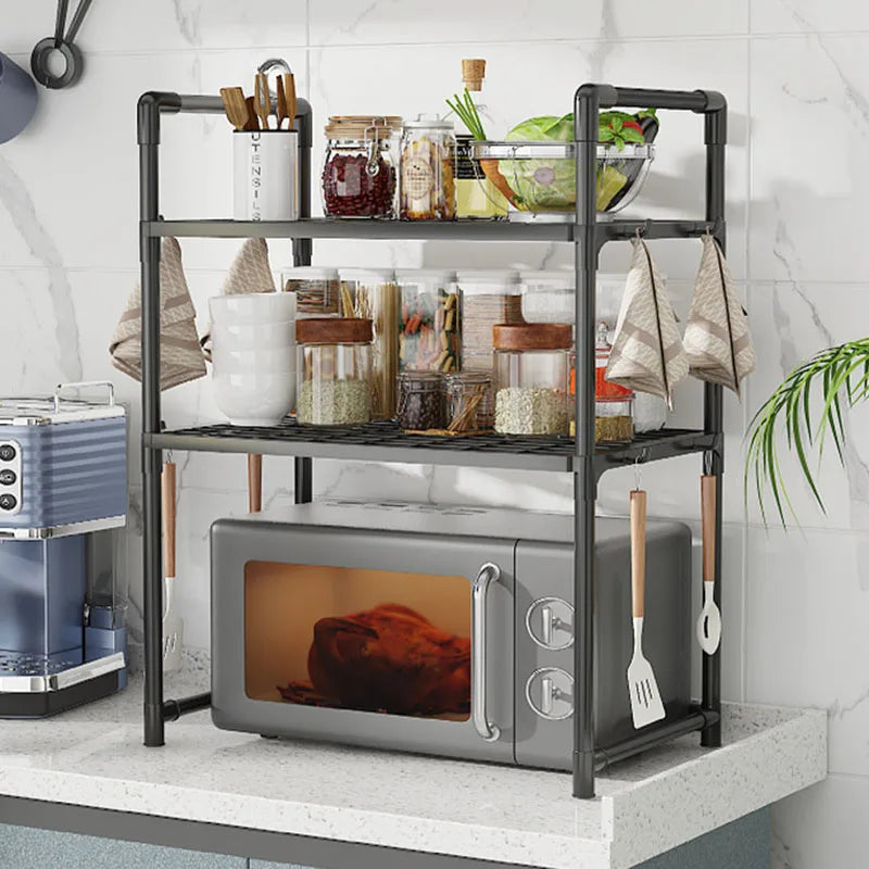 Adjustable Microwave Shelf – Multi-Purpose Kitchen Storage Rack