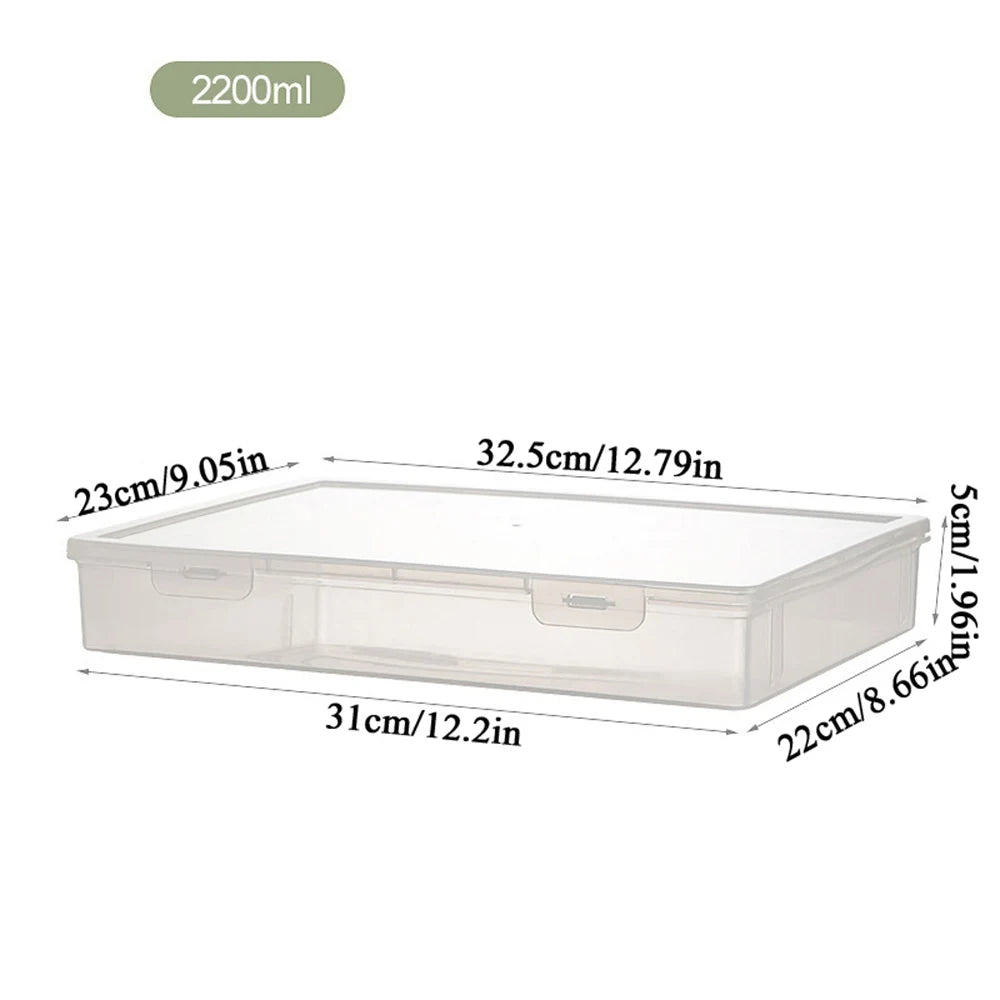Plastic Document Organizer Organized Clear Square Shape Storage Box Organizing Box Transparent Desktop Document Storage Case