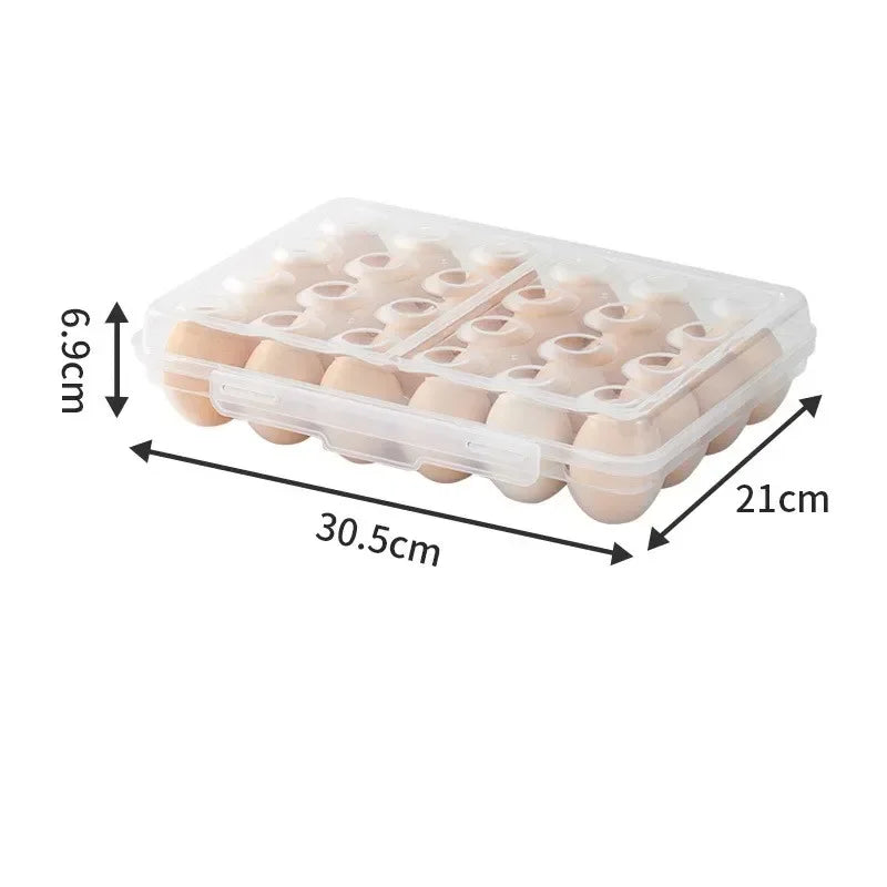 Egg Holder Plastic Egg Storage Box Egg Organizer for Fridge Portable  Tray with Lid for Refrigerator Camping Hiking Outdoor