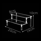 Acrylic Riser Display Shelf,3 Tier Display Stand for Amiibo Funko POP Figures,Cupcake Perfume Organizer Makeup Collection Doll