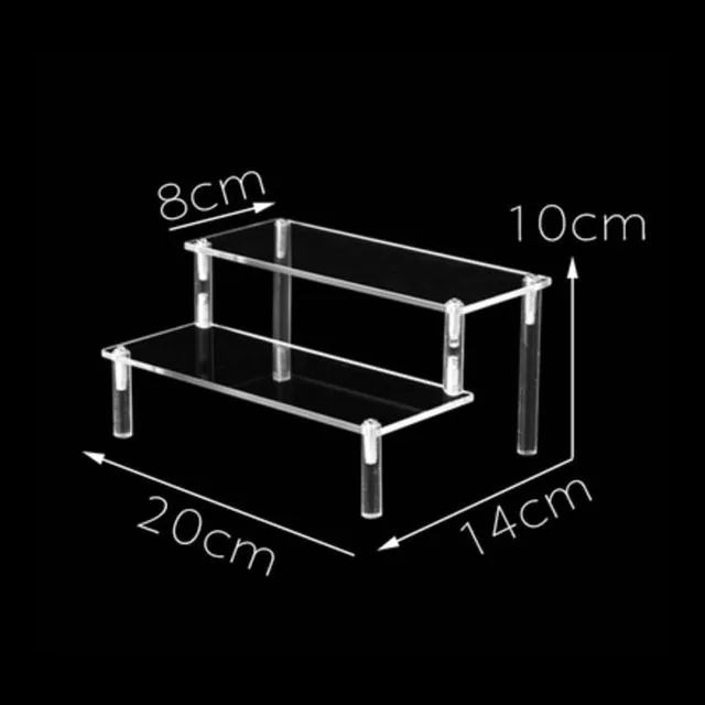 Acrylic Riser Display Shelf,3 Tier Display Stand for Amiibo Funko POP Figures,Cupcake Perfume Organizer Makeup Collection Doll