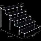 Acrylic Riser Display Shelf,3 Tier Display Stand for Amiibo Funko POP Figures,Cupcake Perfume Organizer Makeup Collection Doll
