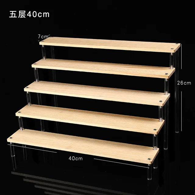 1-5 Tier Acrylic Display Stand,Clear Display Riser Rack for Cupcake,Perfume Doll Décor and Organizer Amiibo Funko POP Figures