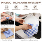 3/5PCSKitchen Dishcloths 100% Cotton Kitchen Dish Cloths for Washing Dishes Scrubbing Wash Cloths Dish Towels Sets (Mix Color)