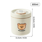 WORTHBUY Portable Insulated Lunch Box 304 Stainless Steel Fruit Salad Food Container Leak-proof Bento Box Microwave Heatable