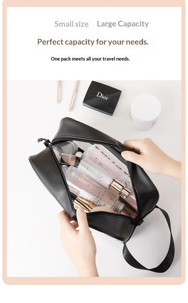 Homefish Transparent PVC Cosmetic Bag Large Capacity Dust-proof Portable Makeup Storage Bag Travel Wash Organizer