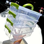 4-layer Transparent Plastic Storage Box Cover Partitioned Drawer Storage Box Building Block Storage Box Portable Storage Box
