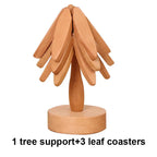 Natural Wooden Tree Trivets Wood Christmas Tree Coaster Set Anti Scald Heat Resistant Table Mat Coaster Wood Placemats Pot