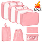 7 Pcs/Set Travel Organizer Storage Bags Suitcase Packing Cubes Set Cases Portable Luggage Clothes Shoe Tidy Pouch Folding.-zmt
