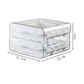 1pc Kitchen Egg Storage Box Refrigerator Fresh Plastic 2-Layer Drawer Type Large Capacity Storage Home Kitchen Organizer Rack