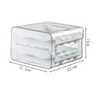 1pc Kitchen Egg Storage Box Refrigerator Fresh Plastic 2-Layer Drawer Type Large Capacity Storage Home Kitchen Organizer Rack
