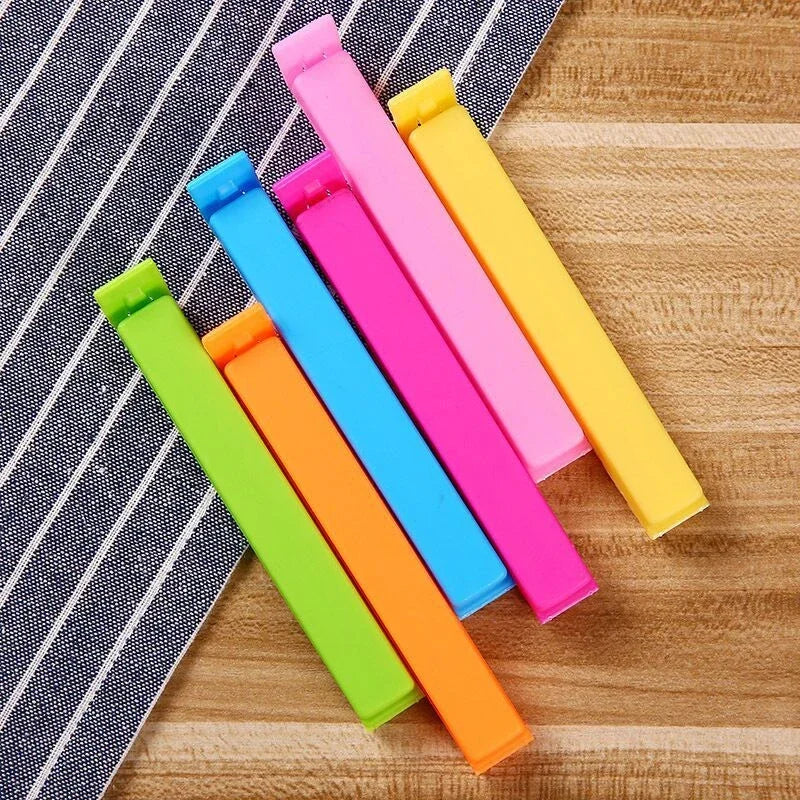 Cute Candy Color Reusable Plastic Sealing Clips Bag Sealer Clamp For Snack Tea Package Household Food Storage Closure Accessory