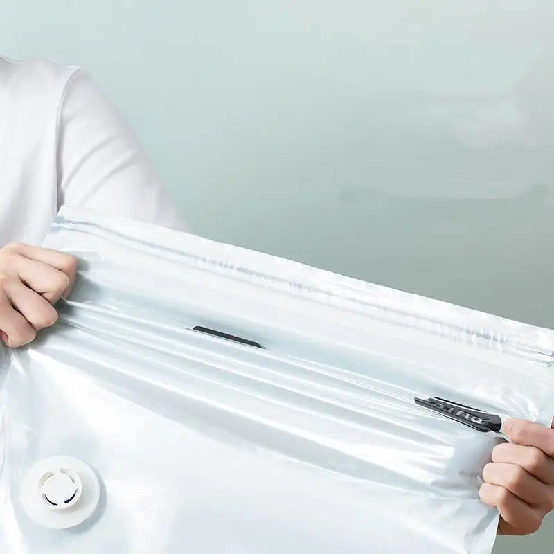 Extra Large No-Pump Vacuum Storage Compression Bags, Practical Space Saver to Store Clothes, Blankets and Bedroom Bedding Neatly