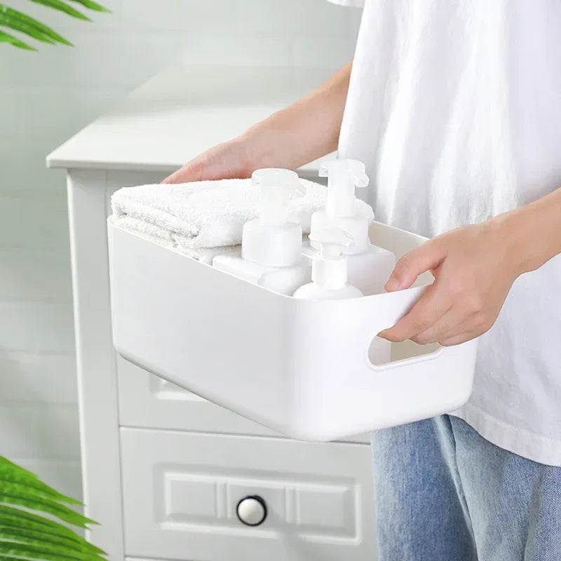 Desktop Storage Box Dormitory Sundries Plastic Cosmetic Storage Box Bathroom Kitchen Sorting Storage Basket Bins