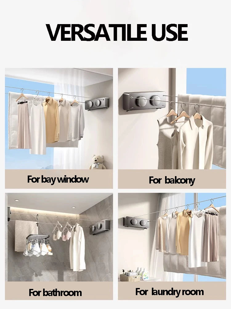 Retractable Clothesline Collection Laundry Extendable Wall Clothesline Clothes Hanger Retractable Clothes Horse Drying Rack Line
