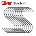 Stainless Steel S Hooks with Sharp Tip Utensil Meat Clothes Hanger Hanging Hooks for Butcher Shop Kitchen Baking Tools