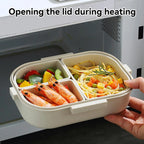WORTHBUY Removable 3-Compartment Lunch Box 800ml Portable Plastic Bento Box Microwave School Student Kid Sealed Food Container
