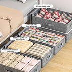 Storage Bin for Clothes Comforters Under Bed Storage Container Foldable Clothes Organizer with Sturdy Zippered For Blanket Cloth