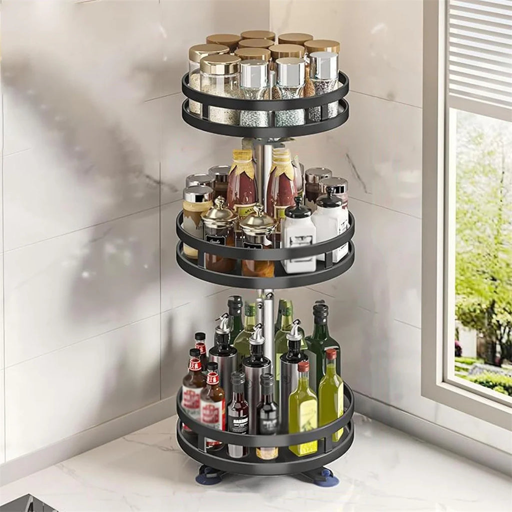 Rotating Spice Rack – 360° Kitchen Storage Organizer