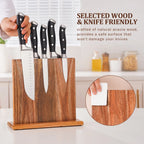 Acacia Wood Home Kitchen Magnetic Knife Block Holder Rack Magnetic Stands with Strong Enhanced Magnets