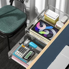 Invisible Storage Table Shelf Storage Box New Pull Out Storage Box Hanging Under Desk Drawer Large Capacity Undertable Drawer