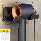 Hair Dryer Holder Wall Mounted Wall Dryer Cradle White Black Grey Hairdryer Blow Dryer Organizer for Bathroom Bathroom Shelves