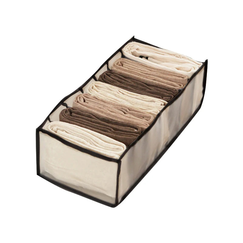 7 Grids Jeans Storage Box Closet Wardrobe Clothes Compartment Boxes Drawer Jeans Socks Separation Organizer Pants Storage