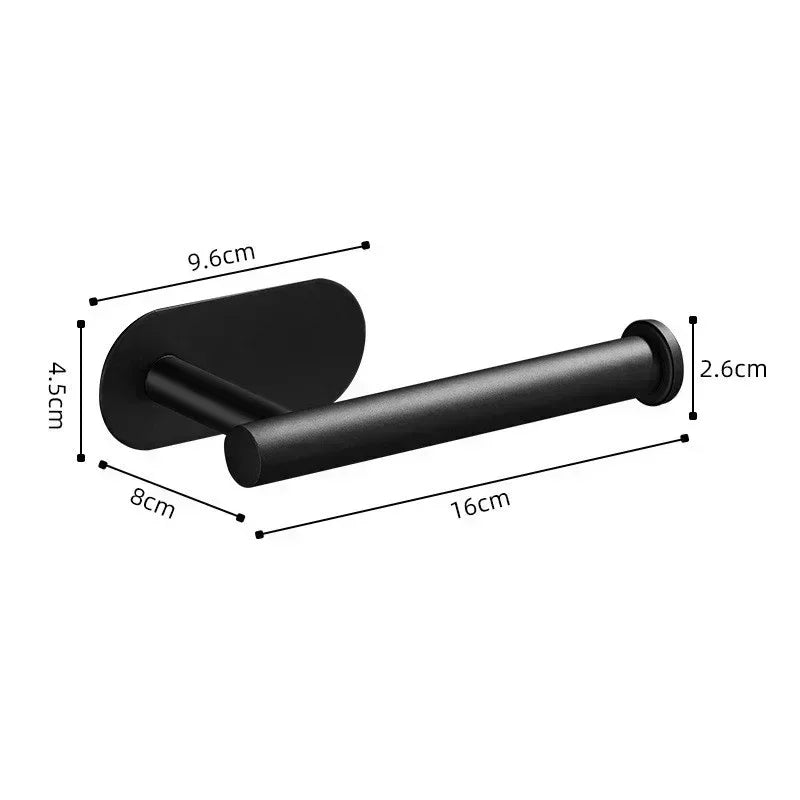 Adhesive Paper Towel Holder Toilet Roll Paper Holder Bathroom Punch-Free Roll Paper Holder Stainless Steel Black Gold Roll Rack