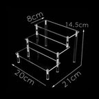 Acrylic Riser Display Shelf,3 Tier Display Stand for Amiibo Funko POP Figures,Cupcake Perfume Organizer Makeup Collection Doll