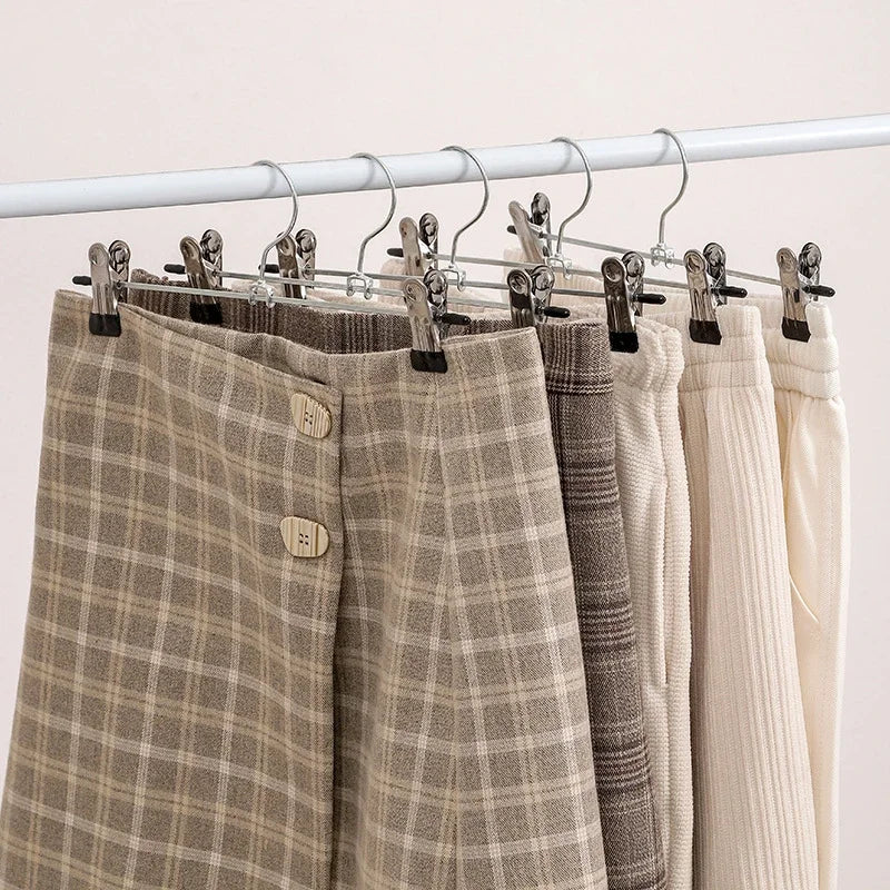 5-Pack Metal Pants Hangers with Adjustable Anti-Slip Clips