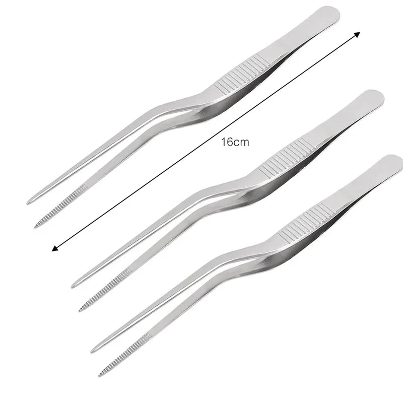 3/1Pcs Kitchen Tweezer Utensil BBQ Tweezer Food Clip Kitchen Bar Chief Tong Stainless Steel Portable for Picnic Barbecue Cooking