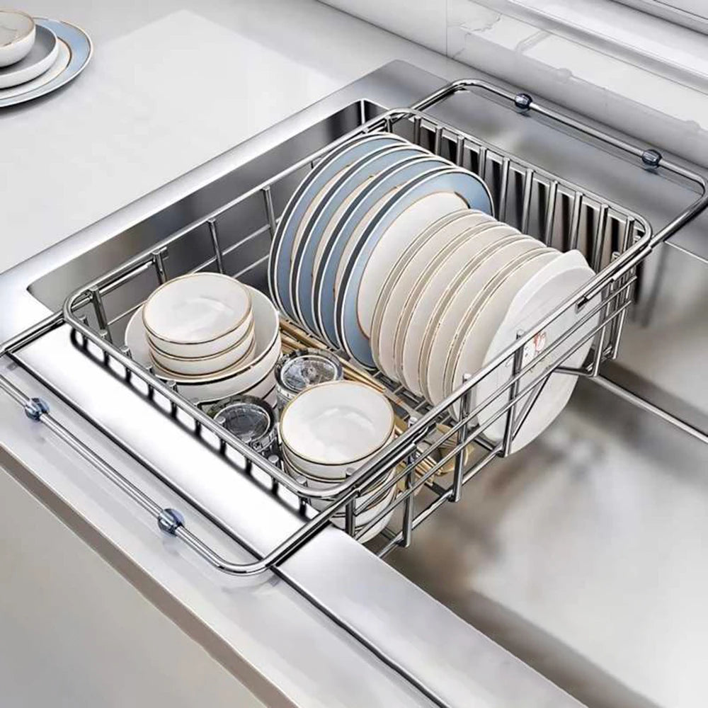 Telescopic Sink Drain Rack – Adjustable Kitchen Organizer
