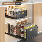 Non Perforated Folding Cabinet with Pull-out Basket Multifunctional Snack Storage Rack Household Kitchen Sink Storage Rack
