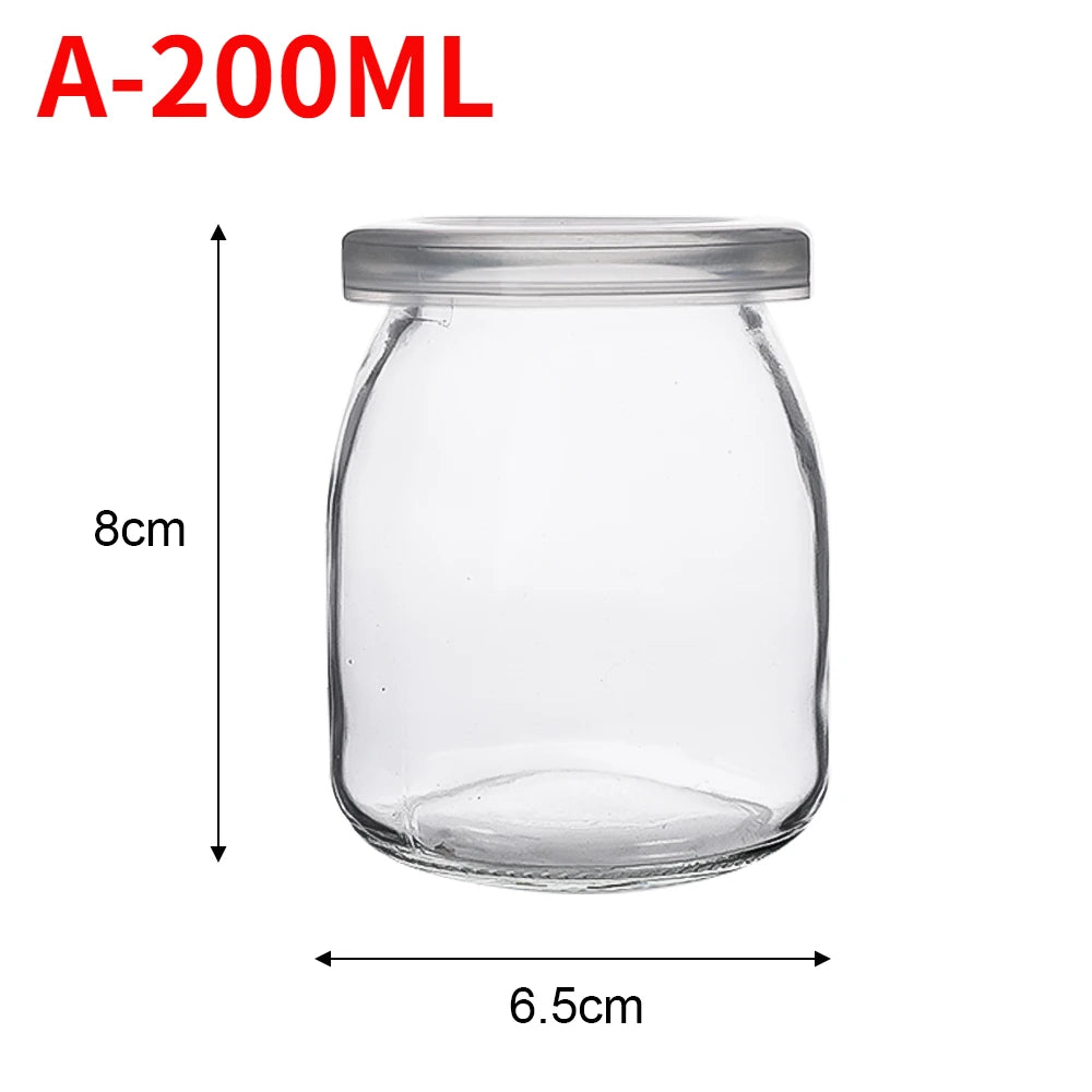 Baking Glass Bottles with Lid Honey Yogurt Pudding Glass Bottle DIY Wishing Bottle Mini Cup Jelly Milk Food Storage Container