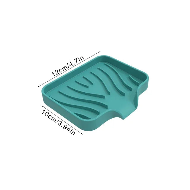 Silicone Faucet Mat Kitchen Sink Tray Soap Dispenser Sponge Drain Pad Sink Splash Drying Mat Countertop Storage Tray